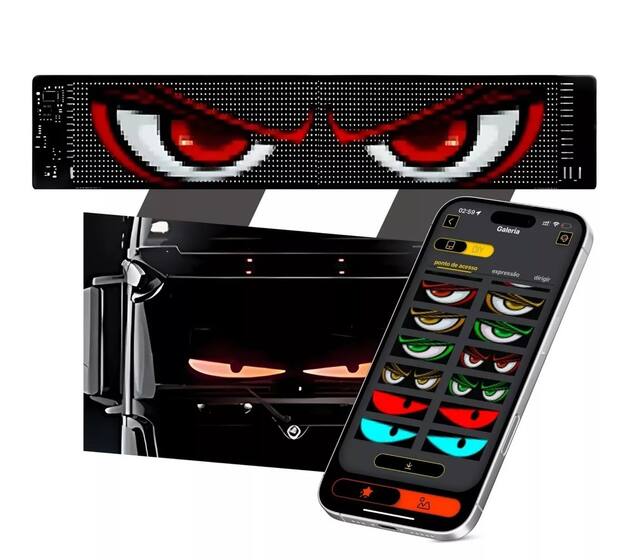 Olhos Led Para Para-brisa De Caminhão De Carro Enfeite De Lojas Painel Tela  Led Flexível 133CM - LedMatrix - Lâmpada Automotiva Led - Magazine Luiza