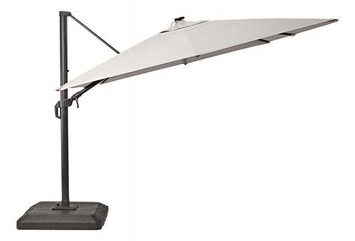 Imagem de Ombrelone Guarda Sol Lateral Retangular 4x3m Bege Base E Led