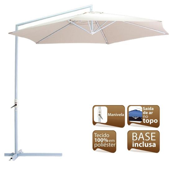 Ombrelone Malibu Guarda Sol 3 Metros Com Base E Manivela - Mor Menor preço em Ombrelone Malibu Guarda Sol 3 Metros Com Base E Manivela - Mor