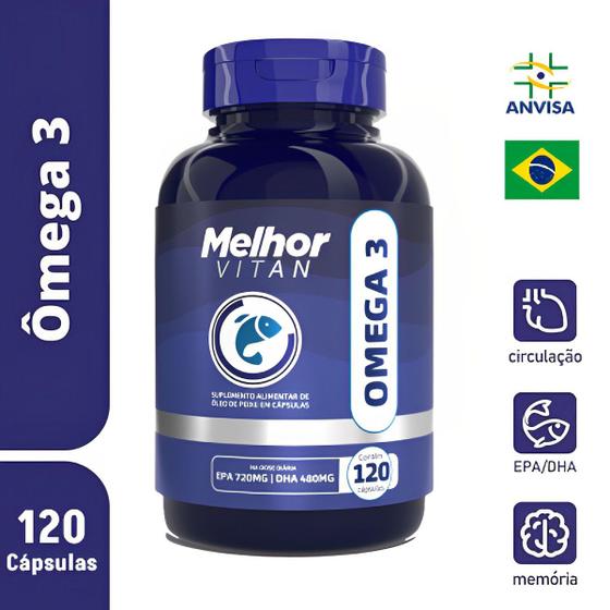 Imagem de ÔMEGA 3 1000MG MELHOR VITAN 120 Capsulas