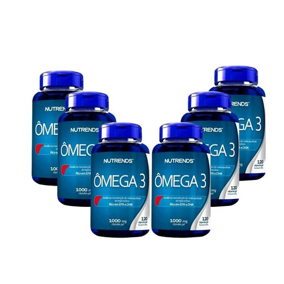 Imagem de Ômega 3 1000mg Óleo de Peixe 120 Capsulas Nutrends - Kit 06 Unidades