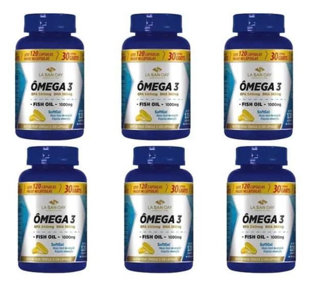 Imagem de Omega 3 - 1450 mg-  La San Day -Oleo de Peixe 480cap (Pague 5 Leve 6 unidades)