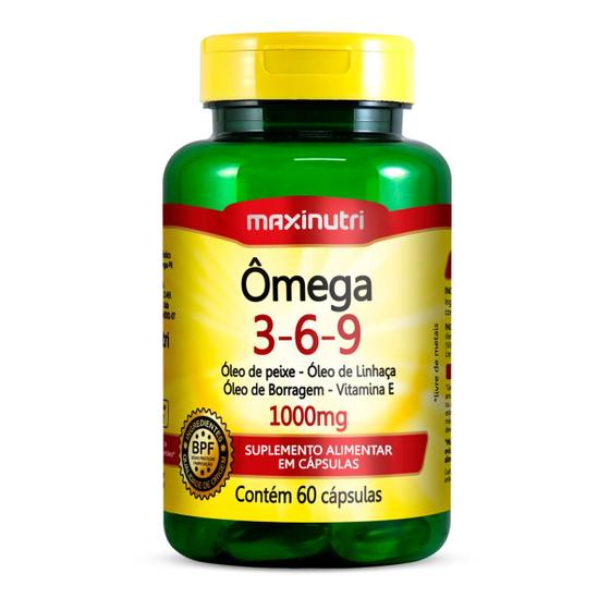 Ômega 3-6-9 1000mg Maxinutri 60 Cápsulas Imagem de Ômega 3-6-9 1000mg Maxinutri 60 Cápsulas