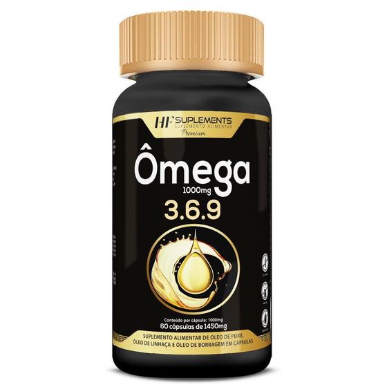 Imagem de Omega 3 6 9 60 Caps Peixe Linhaça Borragem Hf Suplements