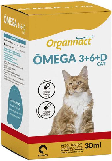 Imagem de Ômega 3+6+D Cat Organnact 30ml para gatos