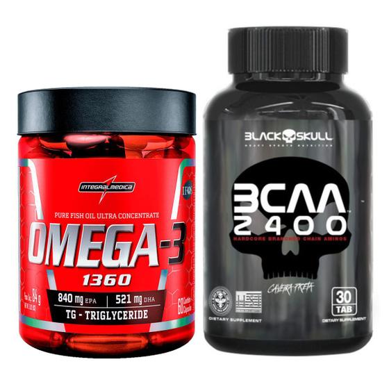 Omega 3 60 Caps Integral + Bcaa 30 Caps Black Skull IntegralMedica