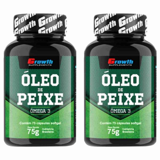Omega 3 75 Cápsulas Growth Kit 2 Potes Growth Supplements Ômega 3