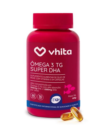 Imagem de Ômega 3 DHA 1000mg Com Vitamina E Rico Em DHA - Tecnologia TG e Selo IFOS 60 cápsulas - Vhita