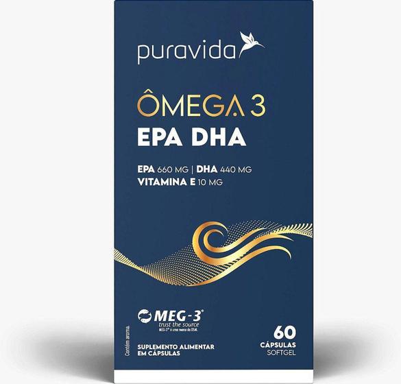 Imagem de Ômega 3 EPA DHA 60 Cápsulas - Puravida