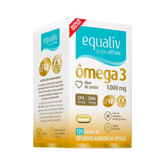 Ômega 3 EPA e DHA 1000mg Melhor Custo Benefício 120 Cápsulas