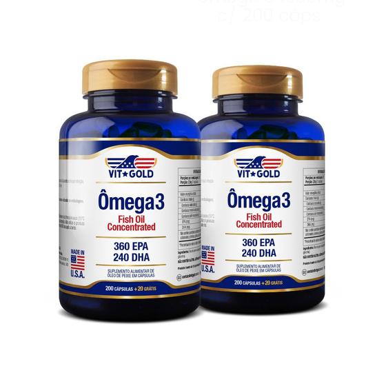 Imagem de Ômega 3 Fish Oil / Óleo de Peixe 1000 mg Vitgold Kit2x 200 