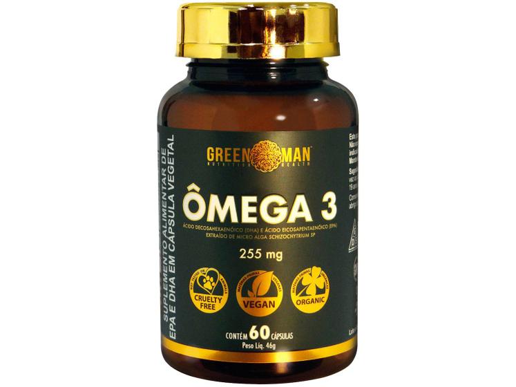 Ômega 3 Green Man DHA EPA Alga em Cápsulas 60 Cápsulas Ômega 3