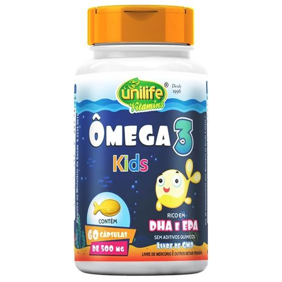 Ômega 3 Kids Infantil 60 Cápsulas Unilife Sem Aditivos e Metais