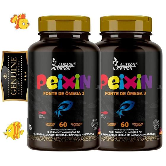 Imagem de Omega 3 Kids Infantil Peixin 2x60 Peixinhos Mastigaveis - Alisson Farma