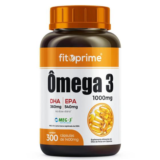 Ômega 3 Óleo de Peixe 1000mg Com Selo Meg3 300 Cápsulas Rico em EPA