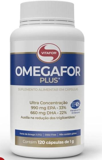 Imagem de Omega 3  Omegafor Plus com 120 cápsulas de 990 mg EPA e 660 mg de DHA- Vitafor