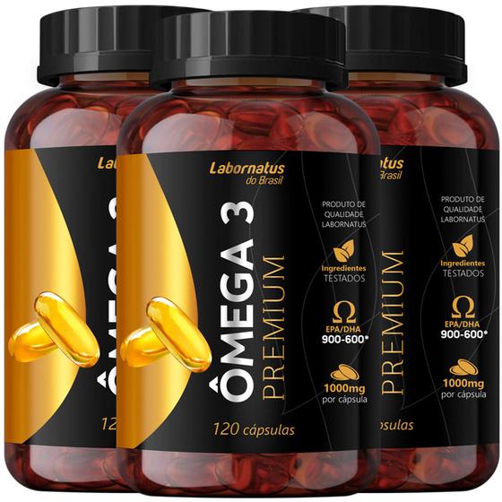 Ômega 3 Premium Porção EPA 900 DHA 600 - 3 Frascos 360 cáps Menor preço em Ômega 3 Premium Porção EPA 900 DHA 600 - 3 Frascos 360 cáps