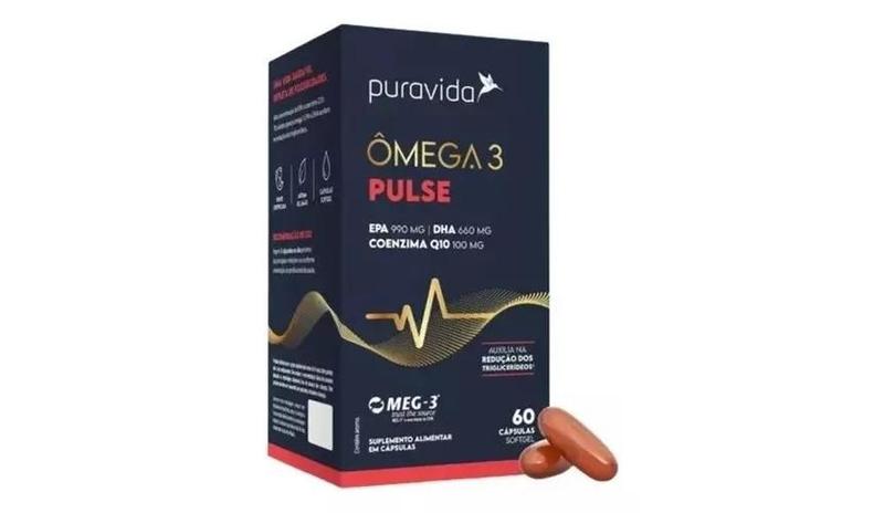 Imagem de Omega 3 Pulse Epa Dha + Coenzima Q10 60 Caps Puravida