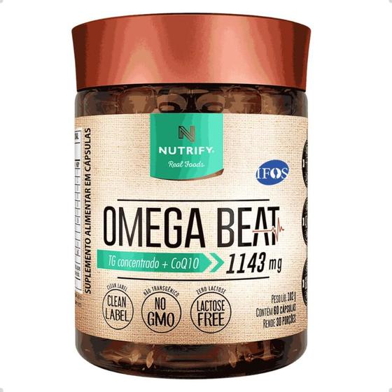 Imagem de Ômega 3 TG Beat e COQ10 1143mg 60 Capsulas Nutrify