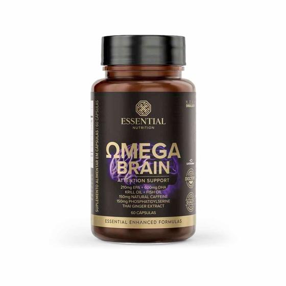 OMEGA Brain 60 CAPS ESSENTIAL Ômega-3 + Cafeína Natural + Fosfatidilserina Menor preço em OMEGA Brain 60 CAPS ESSENTIAL Ômega-3 + Cafeína Natural + Fosfatidilserina
