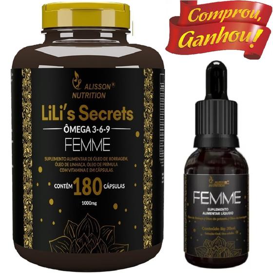 Imagem de Omega Mulher 3 6 9 Femme Linhaca Borragem Primula Vitamina E 180 cápsulas