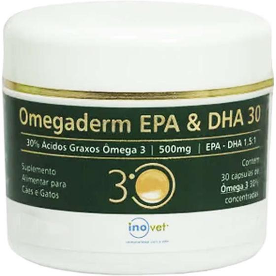 Imagem de Omegaderm 30 Cápsulas 30% Inovet Suplemento - 500 mg