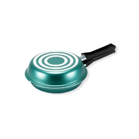 Imagem de Omeleteira Antiaderente 18cm Verde Teflon Panquequeira Revestimento Home Premium fácil Limpar