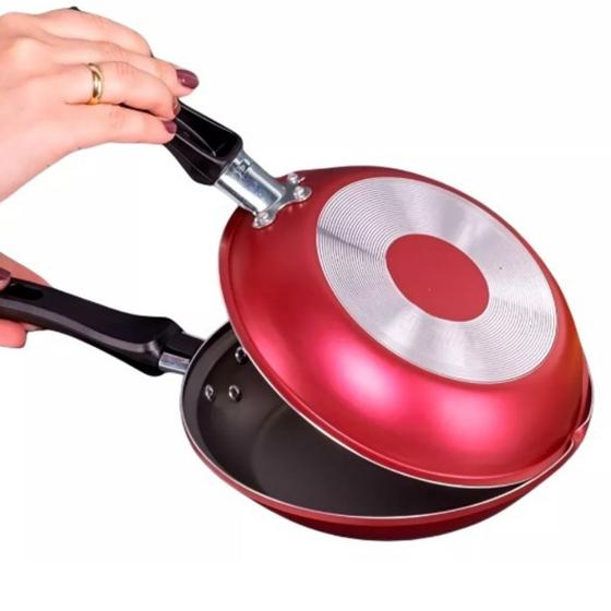 Imagem de Omeleteira Frigideira Grande 22 cm com Antiaderente MTA facil limpeza