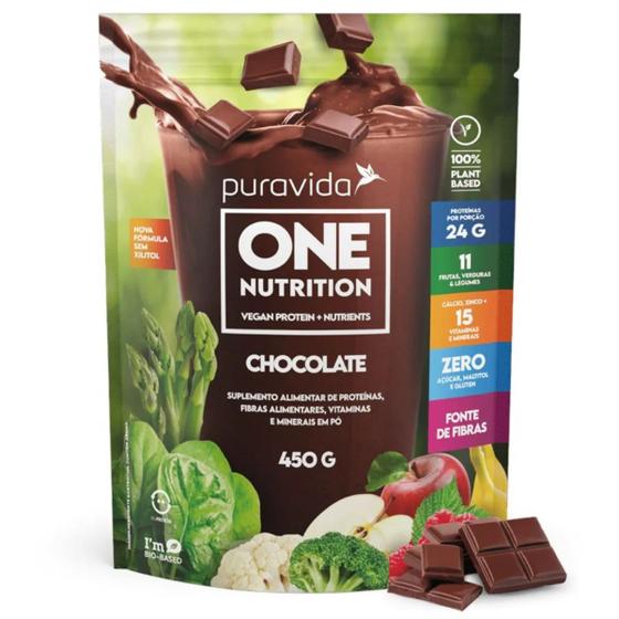 Imagem de One Nutrition Puravida Proteína Vegana 450g Chocolate