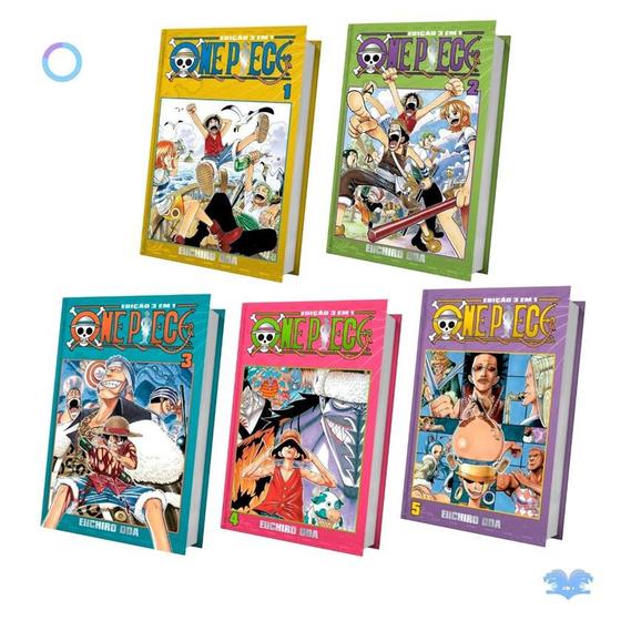 Imagem de One Piece 3 Em 1 Mangá Vol. 1 Ao 5 - KIT Nova Coleção Panini - Mangá One Piece 3 Em 1