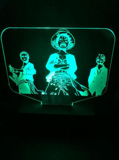 Imagem de One Piece, Luffy, Sanji, Roronoa Zoro,luminária Led 16 Cores, Abajur, Decoração