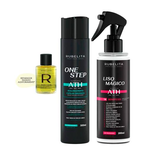 Imagem de One Step 300ml Rubelita + Óleo Pontas7ml + Liso Mágico 200ml