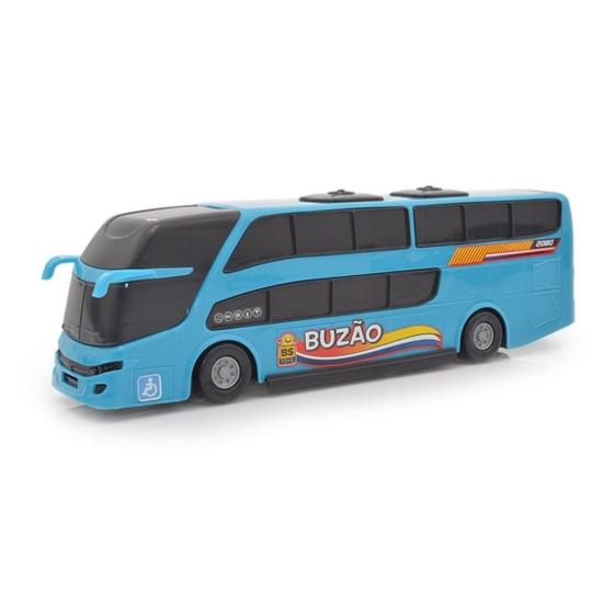 Imagem de Ônibus Bus Buzão Realista C/ 2 Andares Grande 41cm - Carrinho Infantil/Colecionar - BS Toys