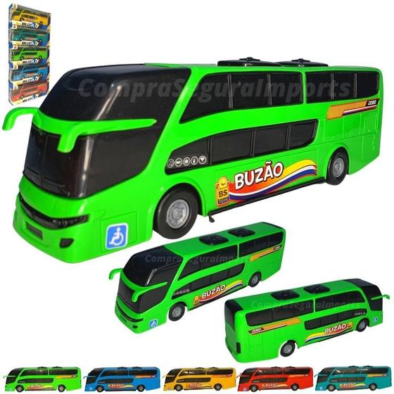 Imagem de Ônibus De Brinquedo Plástico 24,5Cm Buzão - Verde