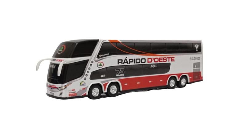 Imagem de Ônibus Em Miniatura Rápido D'Oeste 2 Andares 30Cm