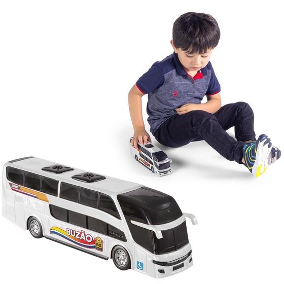 Imagem de Ônibus Miniatura Dois Andares Mini Buzão Na Solapa - Bs Toys