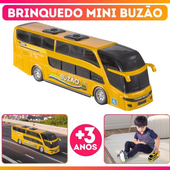 Imagem de Ônibus Miniatura Dois Andares Mini Buzão Na Solapa - Cores Sortidas