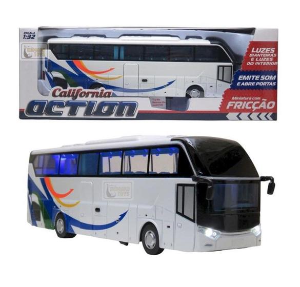 Imagem de Ônibus Turismo De Fricção Som e Luz 1/32 - California Toy