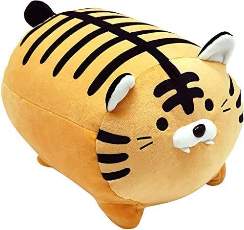 Imagem de Onsoyours Cute Plush Tiger Doll Recheado Fluffy Tiger Plush Toy Soft Animal Plush Pillow for Kids (Brown Tiger, 13.7")