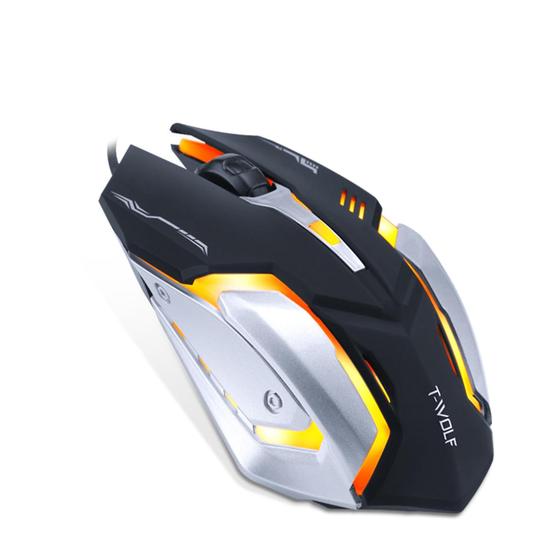 Imagem de Óptico 4000 dpi usb com fio metal pro gamer gaming mouse led ergonômico ratos au