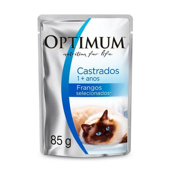 Optimum Sache Gato Adulto Castrado Frango 85G Menor preço em Optimum Sache Gato Adulto Castrado Frango 85G