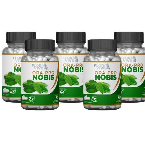 Imagem de Ora-Pró-Nobis 500Mg 60 Cápsulas Kit Com 5