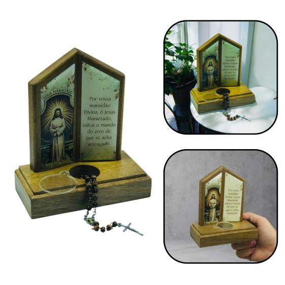 Imagem de Oração De Mesa Com Porta Terço Jesus Manietado