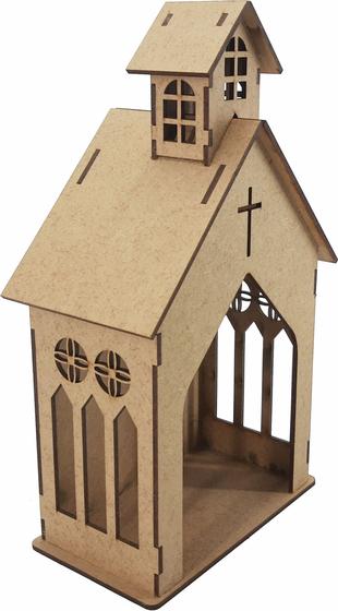 Imagem de Oratório Capela Igreja Decoração Provençal Média Mdf Cru 