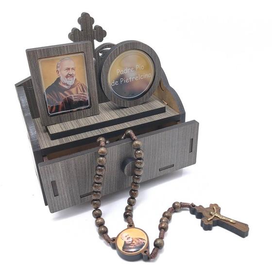 Imagem de Oratório Com Gaveta e Terço do Padre Pio