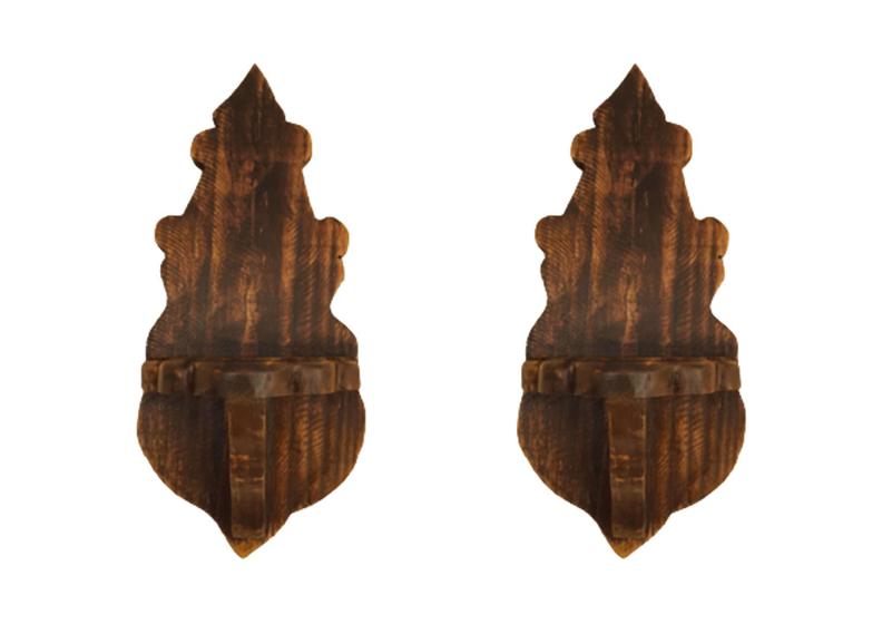 Imagem de oratório / par de peanha em madeira maciça suporte para imagem ou garrafa suporte de parede