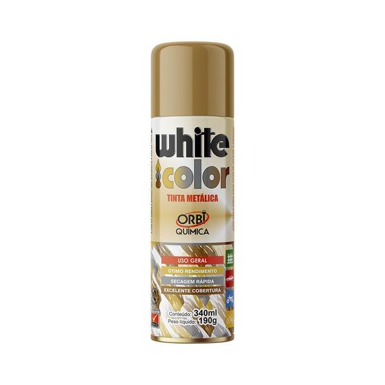 Imagem de Orbi White Color Tinta Spray Dourada Metalica - 340ml/190g