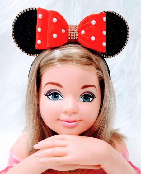 Imagem de Orelha Minnie Brilhante Arco Tiara Fantasia