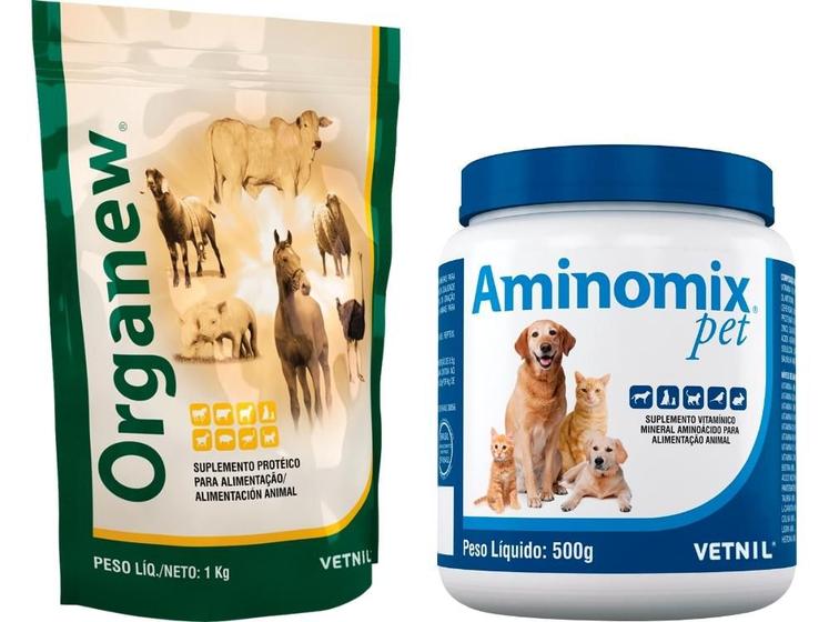 Imagem de Organew Pó 1 Kg + Aminomix Pet 500g - Vetnil