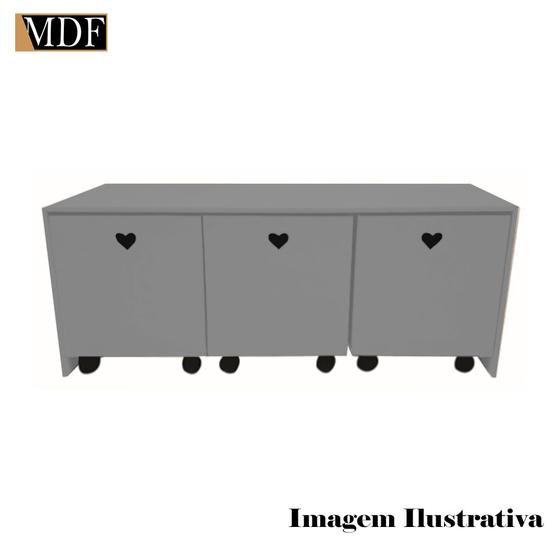 Imagem de Organizador Bancada 03 Caixas Decorativas com Coração Mdf Madeira Pintado